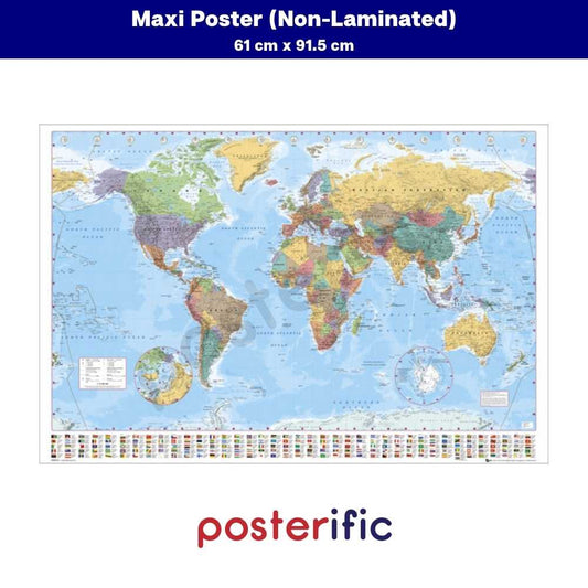 [READY STOCK] World Map - Poster (61 cm x 91.5 cm)