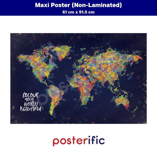 [READY STOCK] World Map (Colour Your World Beautiful) - Poster (61 cm x 91.5 cm)